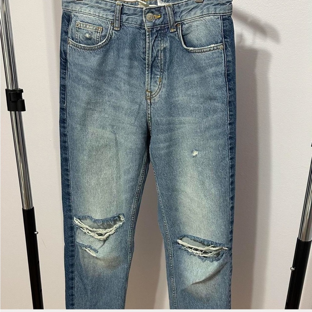 Straight fit two toned jeans
